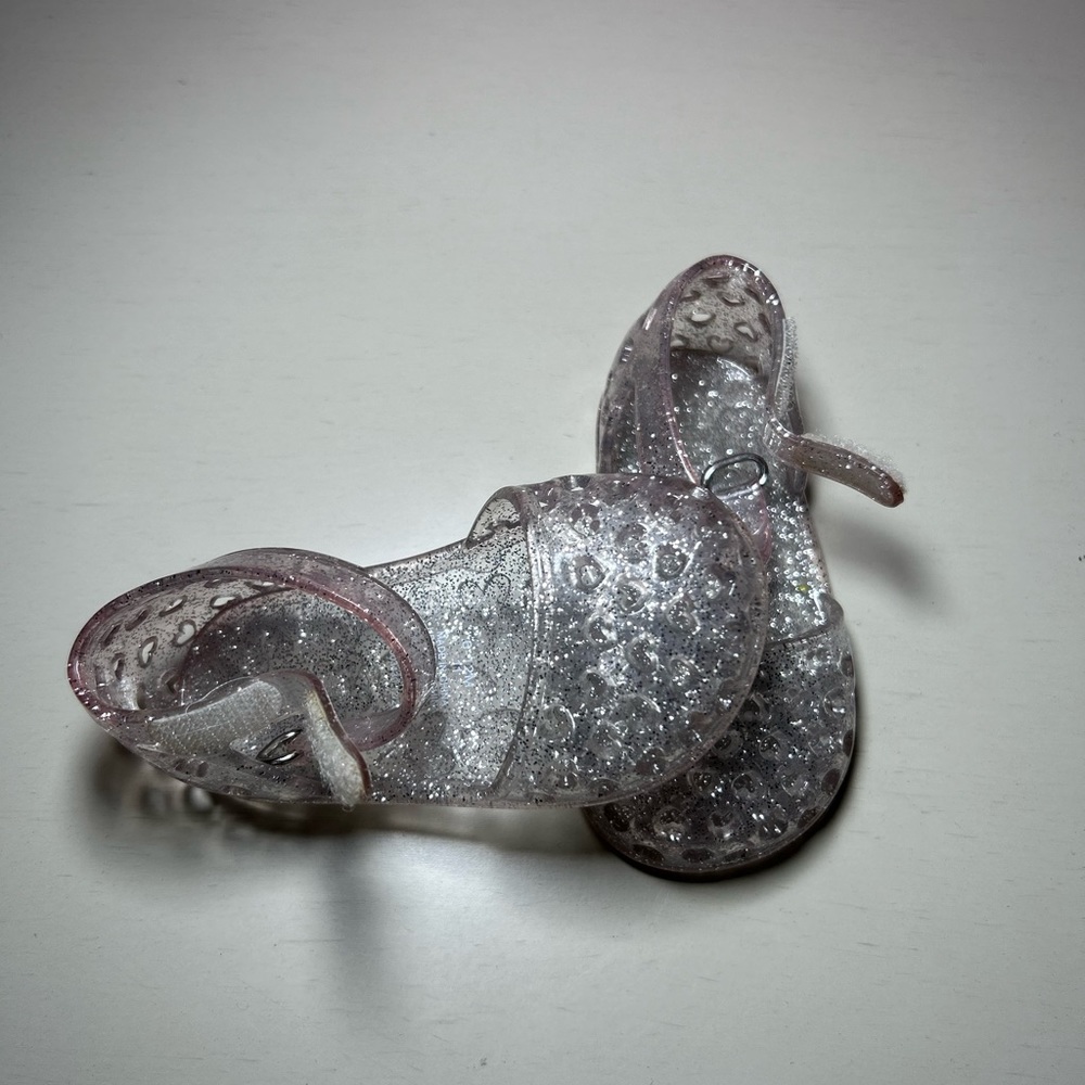 Old Navy Clear Glitter Jelly Sandals Infant/Baby Size 6-12 Months